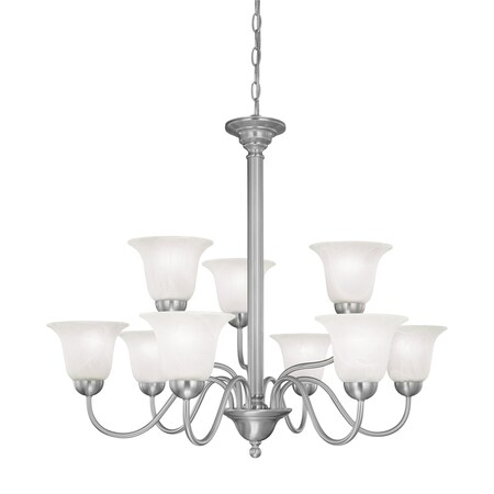 Thomas Riva 32'' Wide 9Light Chandelier, Brushed Nickel SL881378